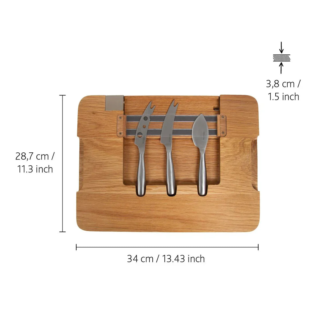 Ostabretti með segul og hnífum